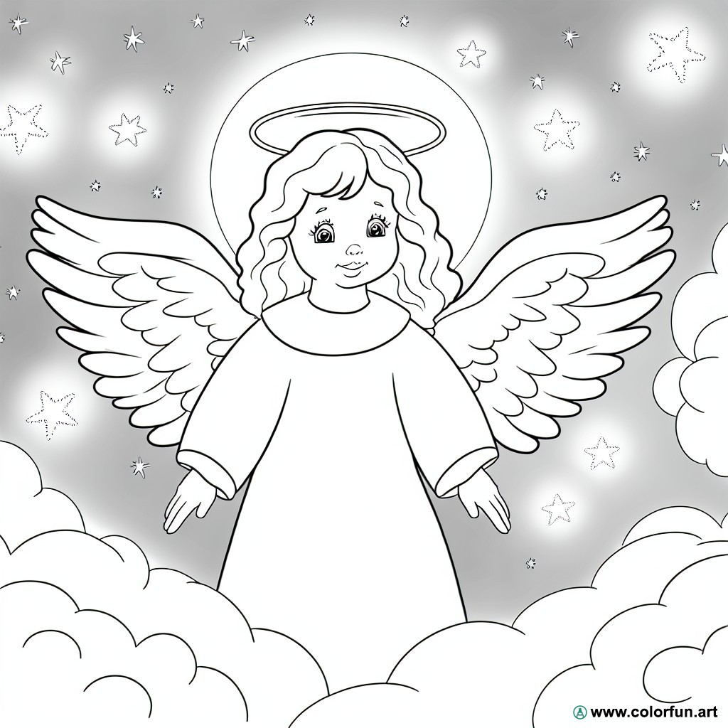 coloring page celestial angel