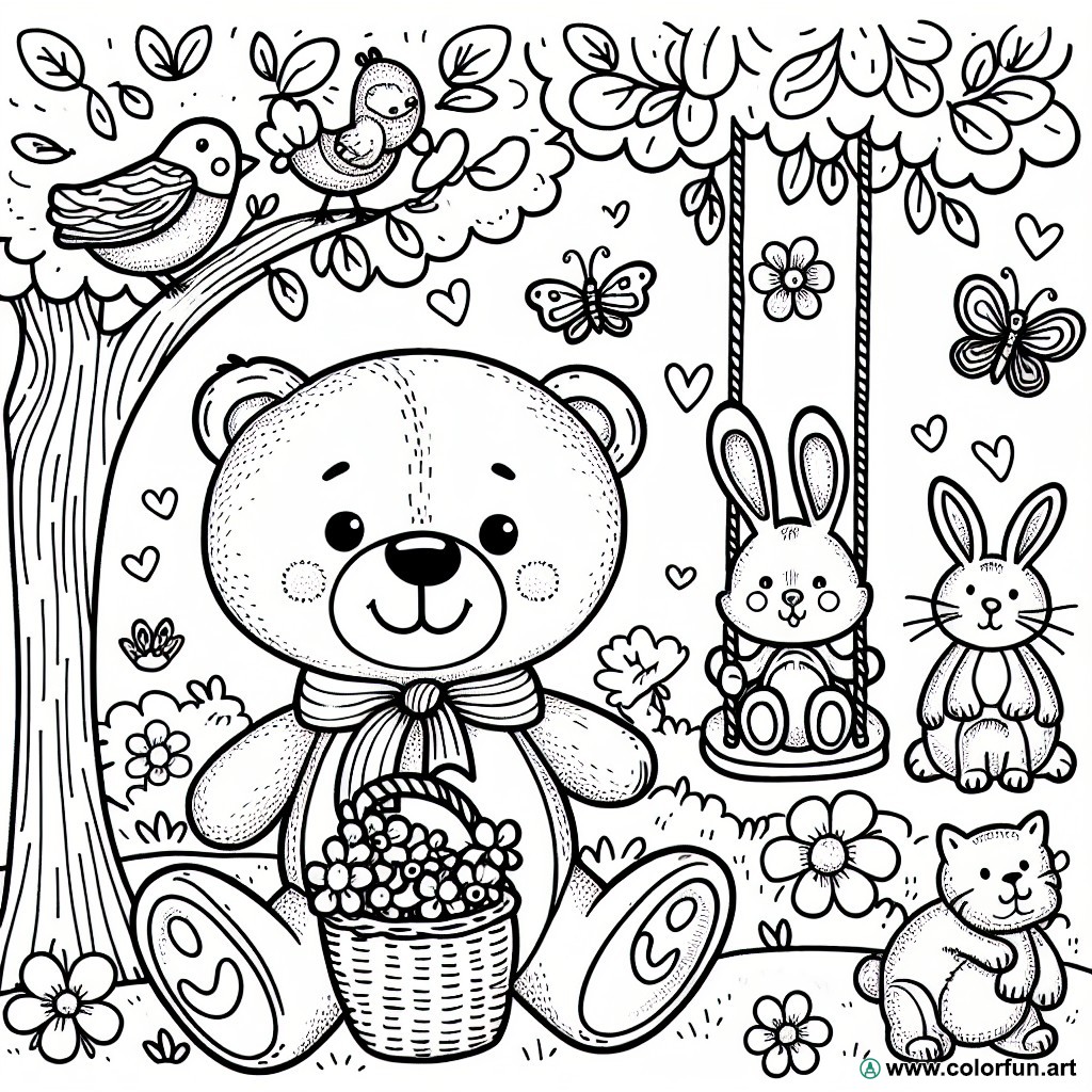 Coloring page care bears animals