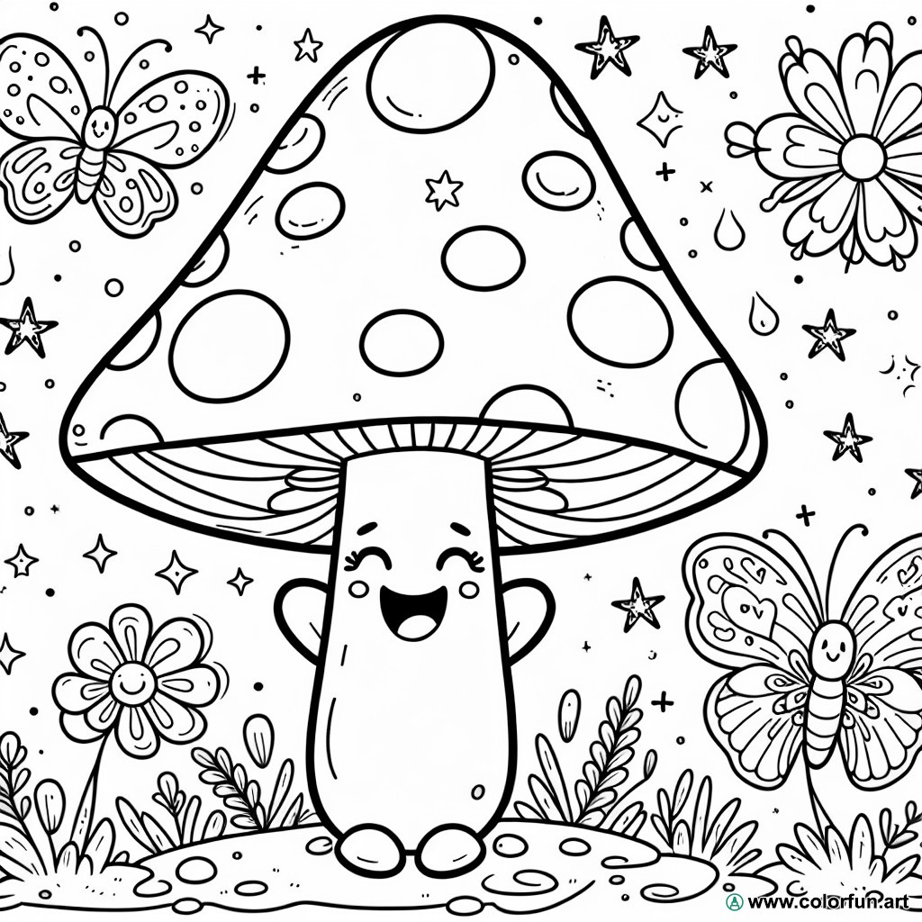 fantastic mushroom coloring page