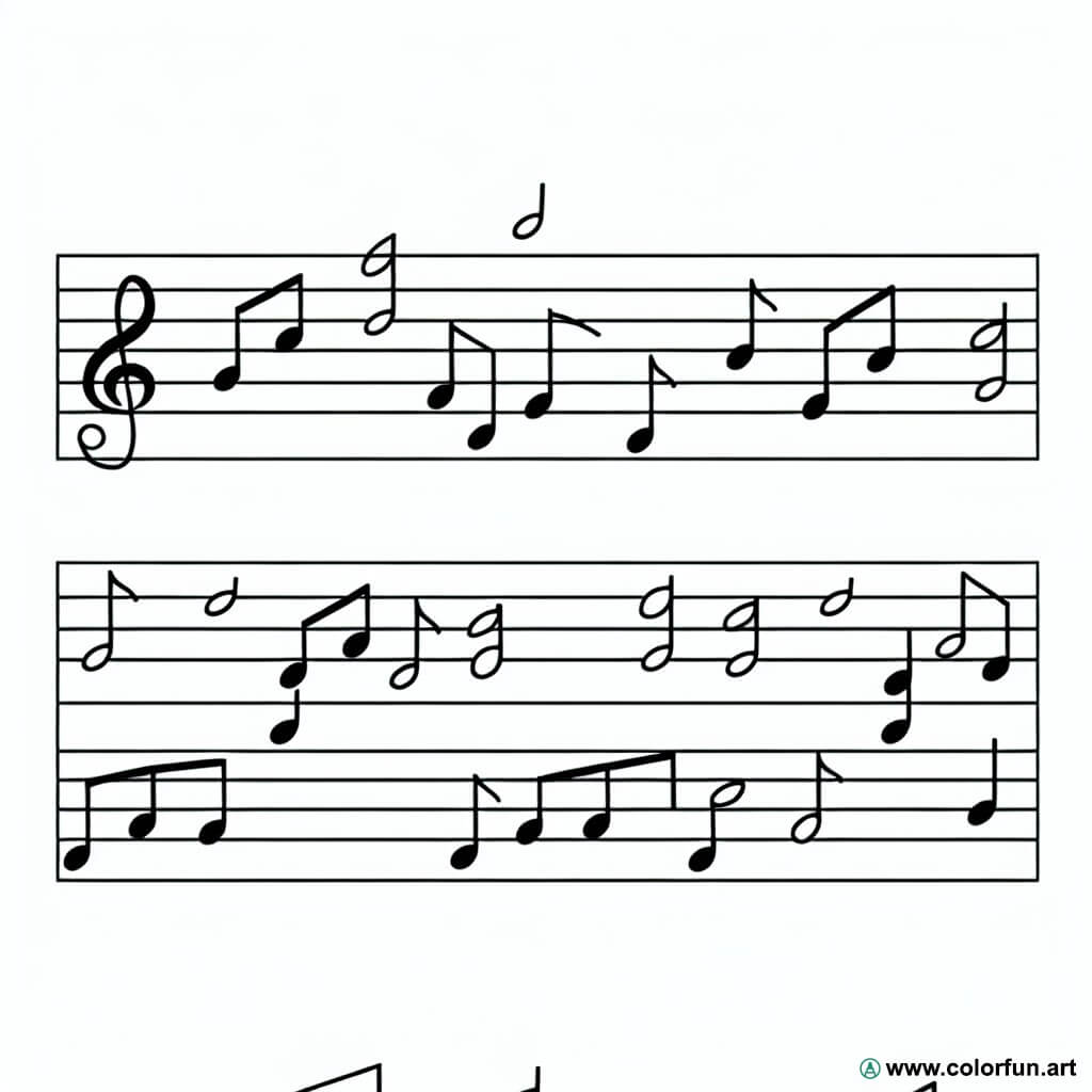 coloring page music sheets