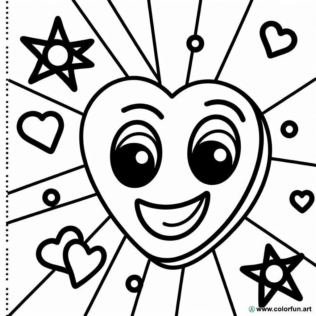 Coloring page smiley heart
