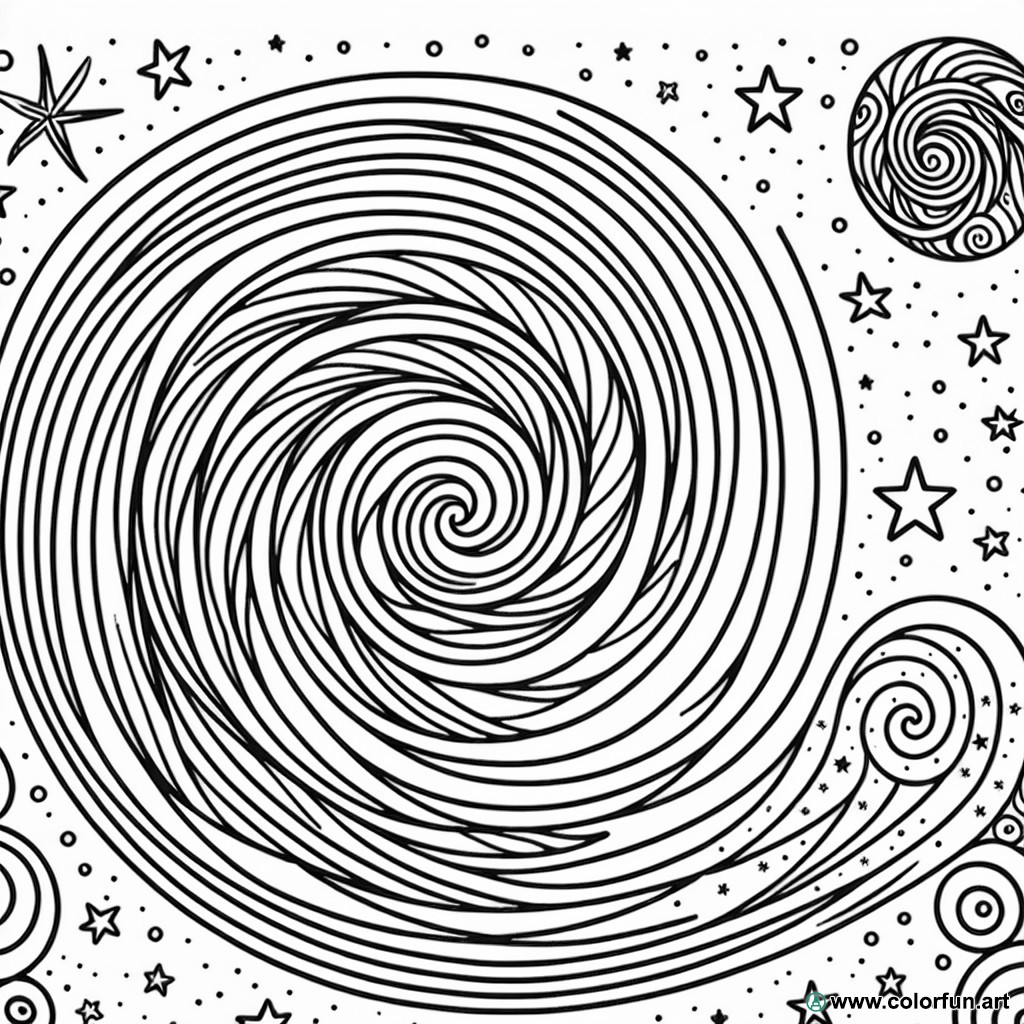 stress relief spiral coloring page