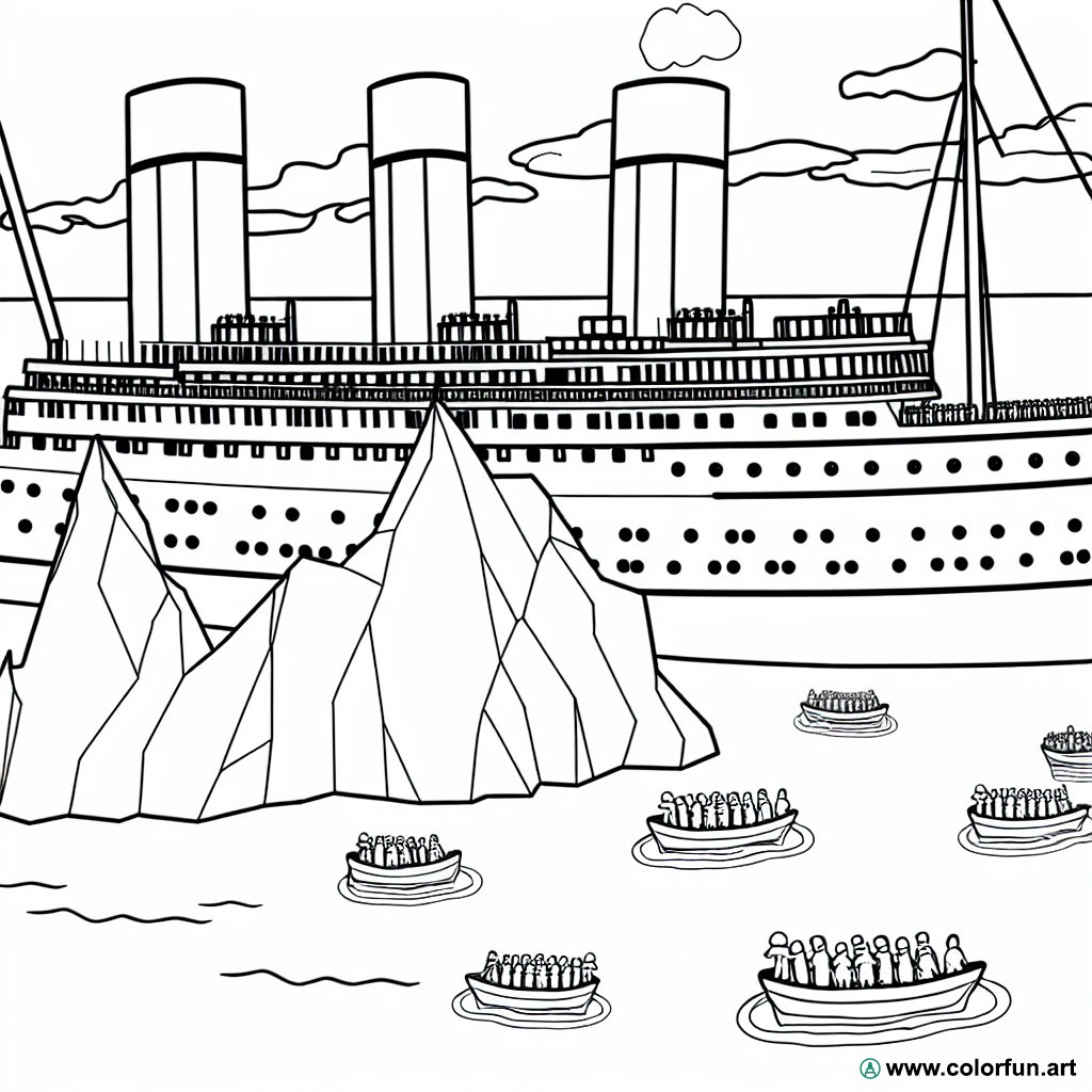 coloring page titanic story