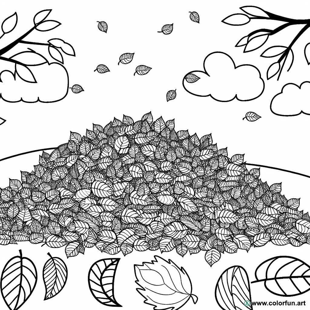 autumn dead leaves coloring page