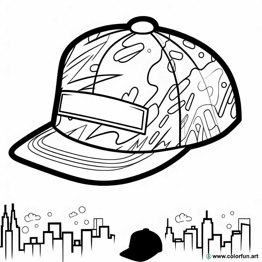 urban cap coloring page