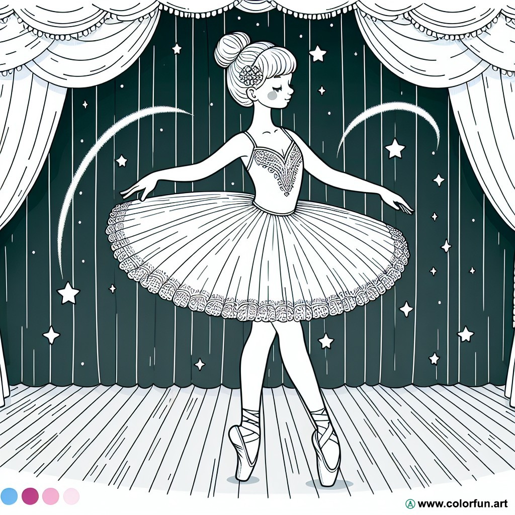 coloring page classical ballet dance