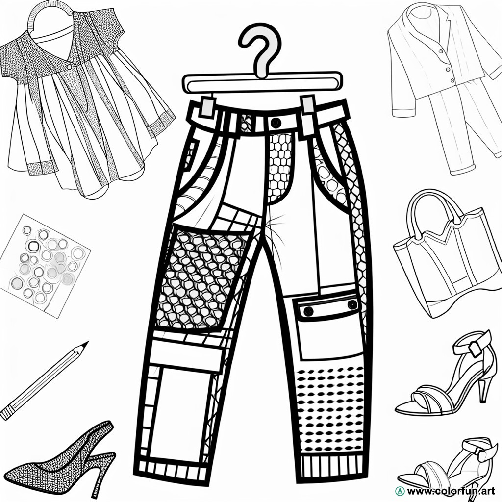 trendy pants coloring page