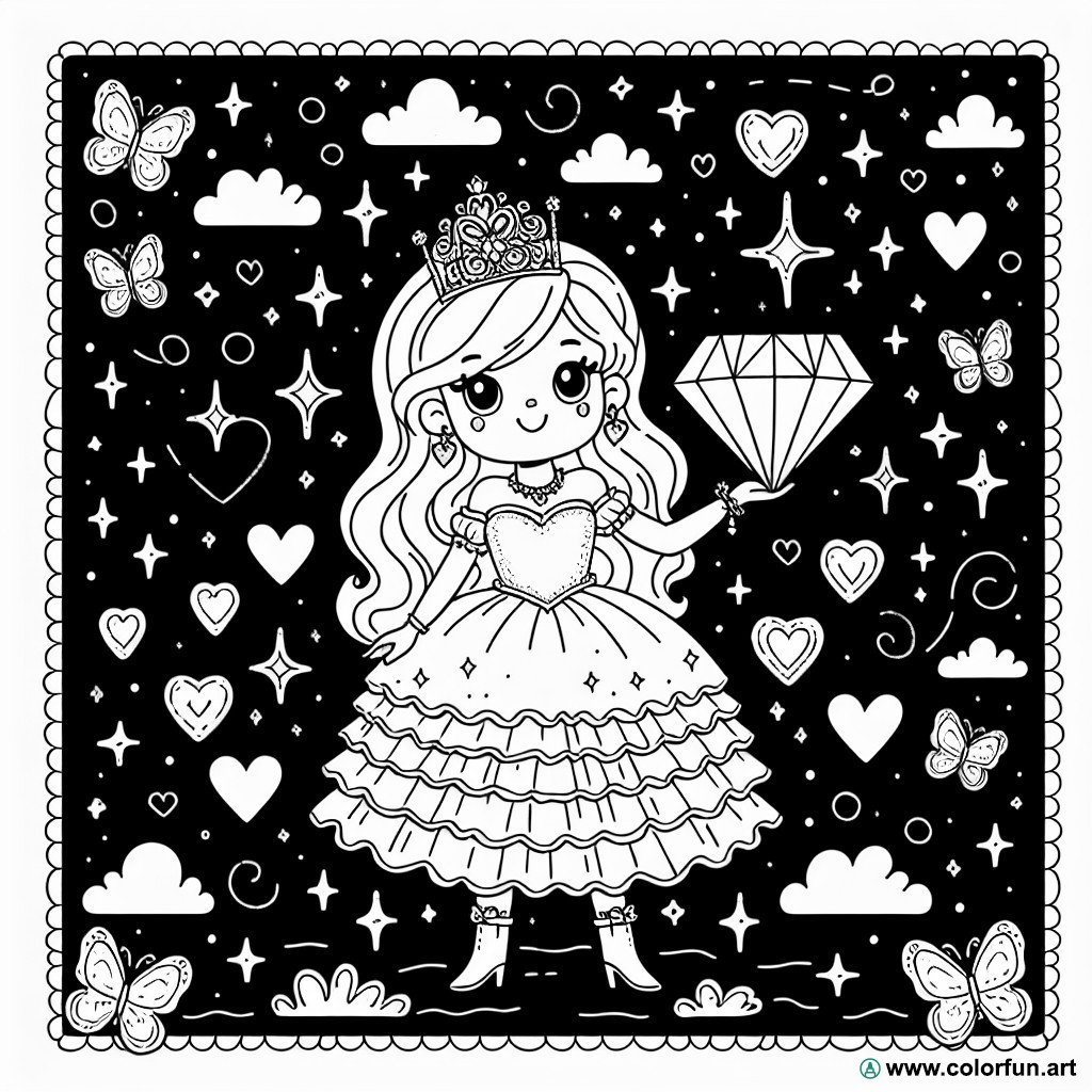coloring page princess diamond