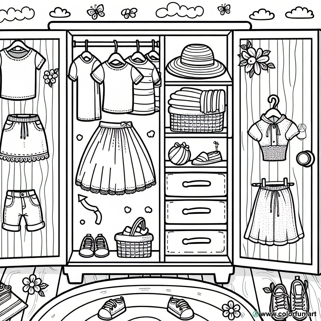 coloring page clothing kindergarten