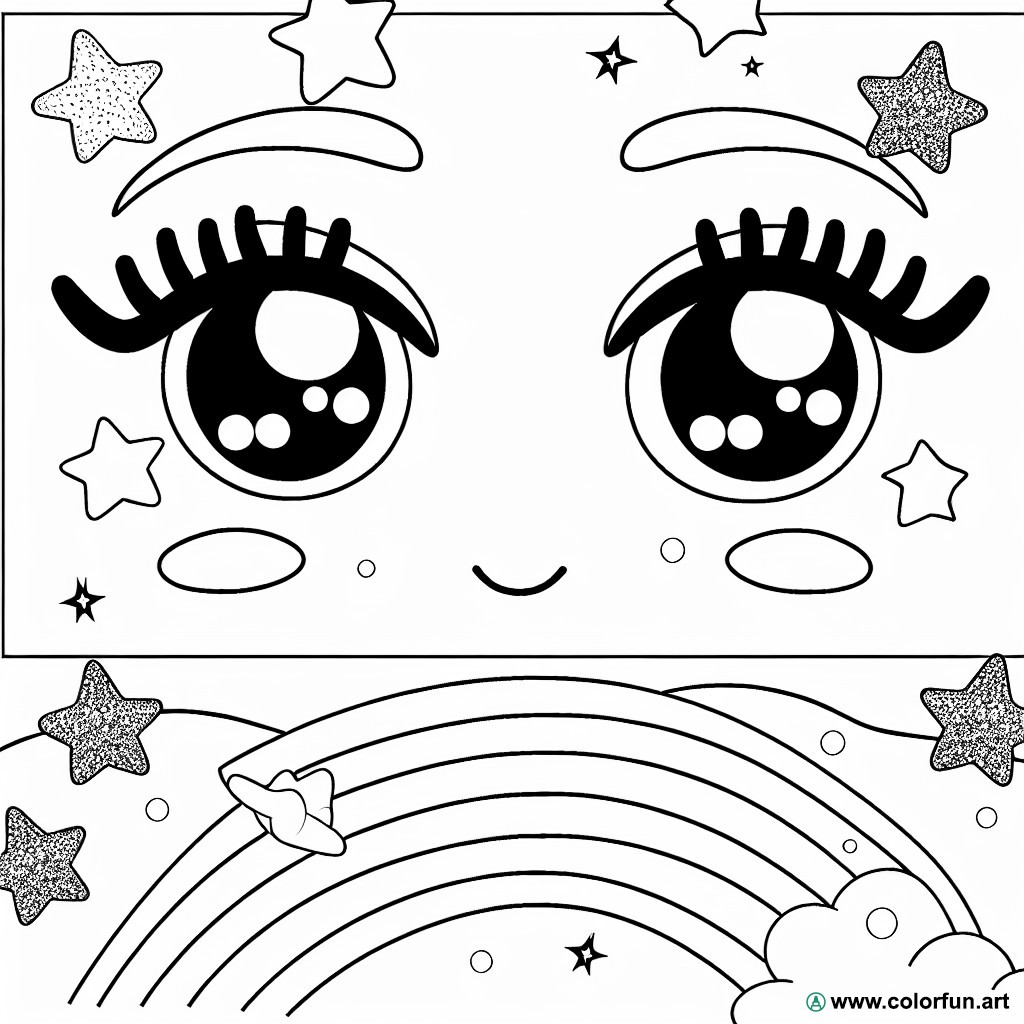cute eyes coloring page
