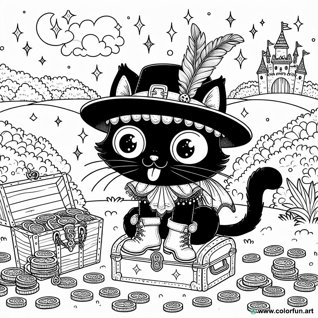 coloring page Puss in Boots original