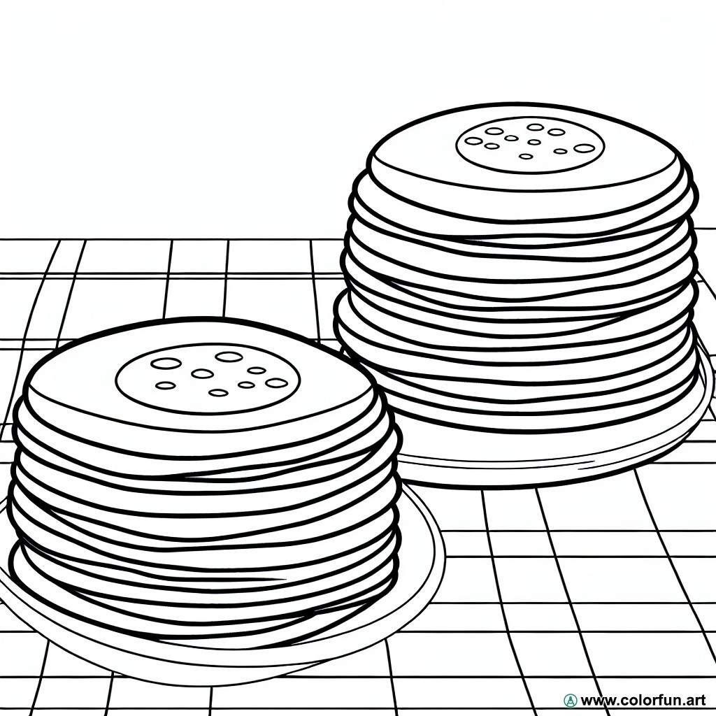 coloring page delicious pancakes