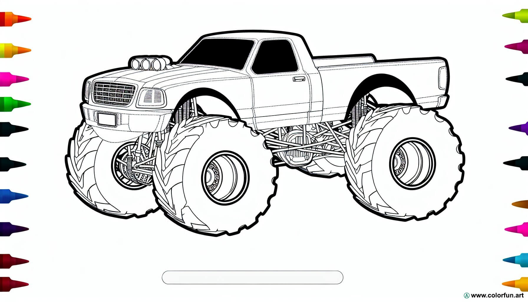 coloring page realistic monster truck