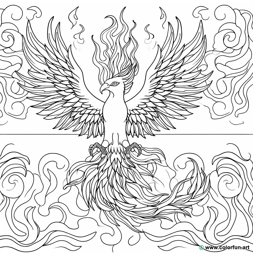 mythological phoenix coloring page