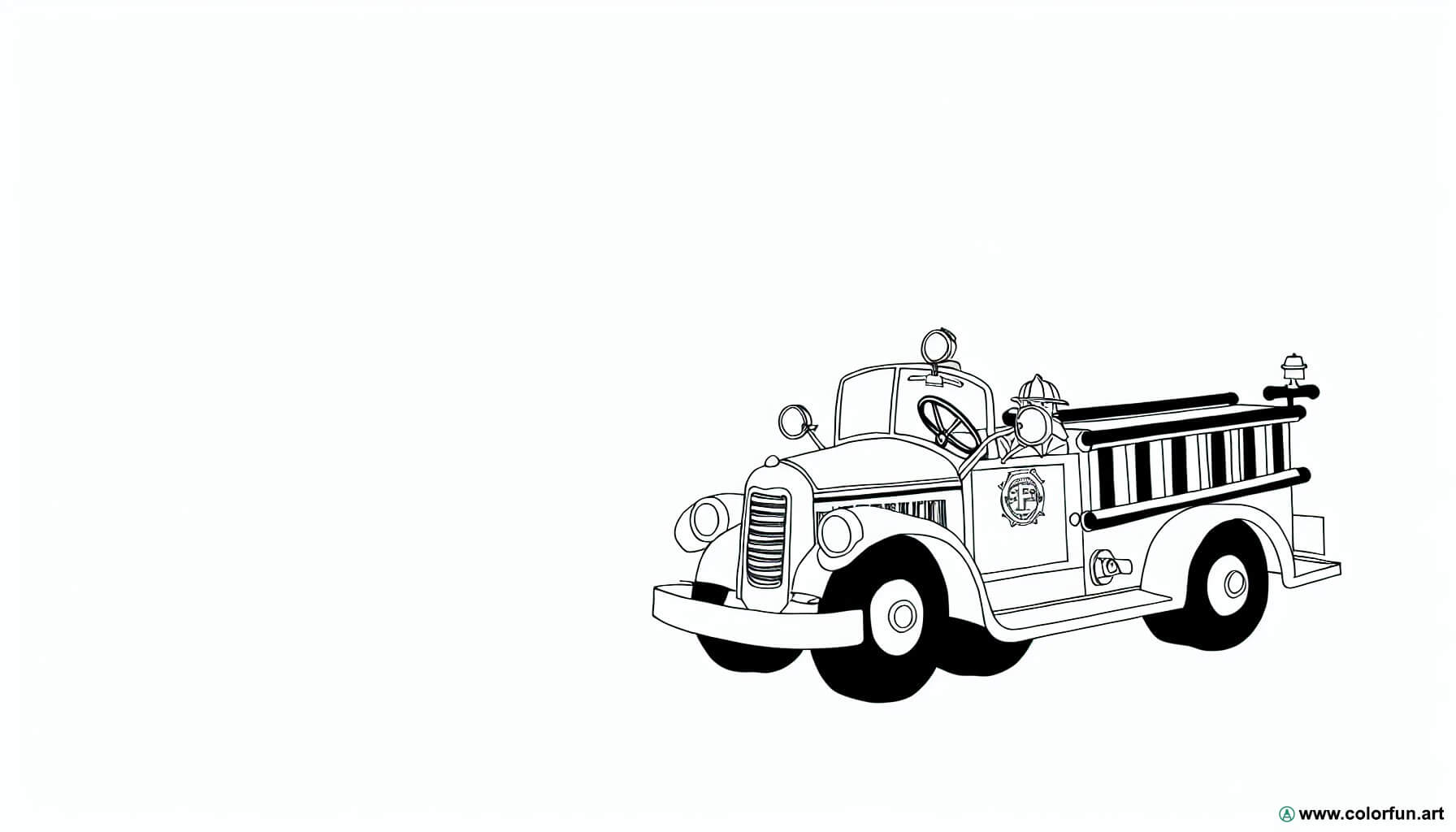 coloring page vintage fire truck