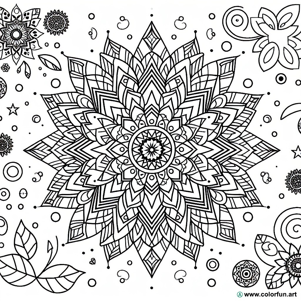 Complicated adult coloring page