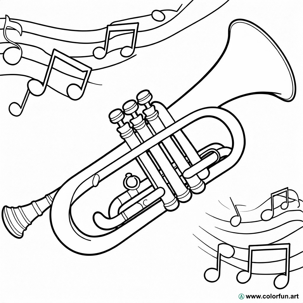 coloring page trumpet