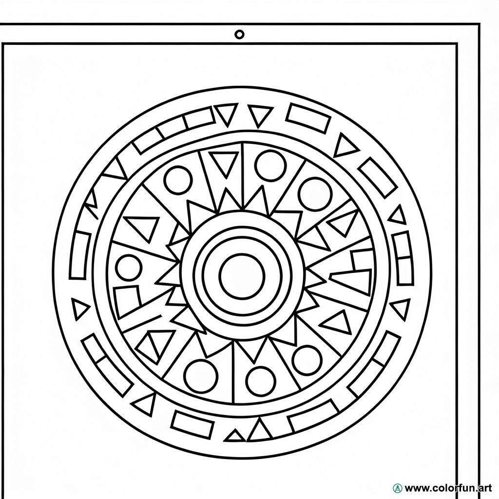coloring page easy and relaxing mandala