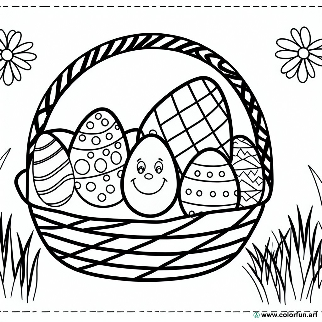 coloring page easy Easter eggs