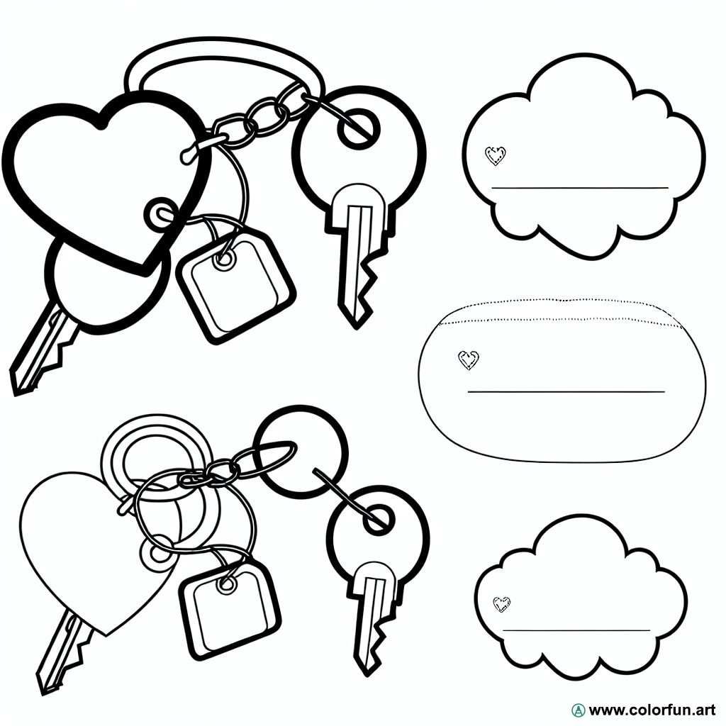 coloring page keychain