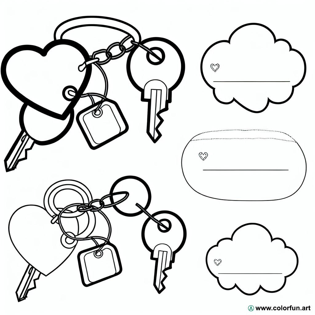 Keychain coloring page Download or Print for free