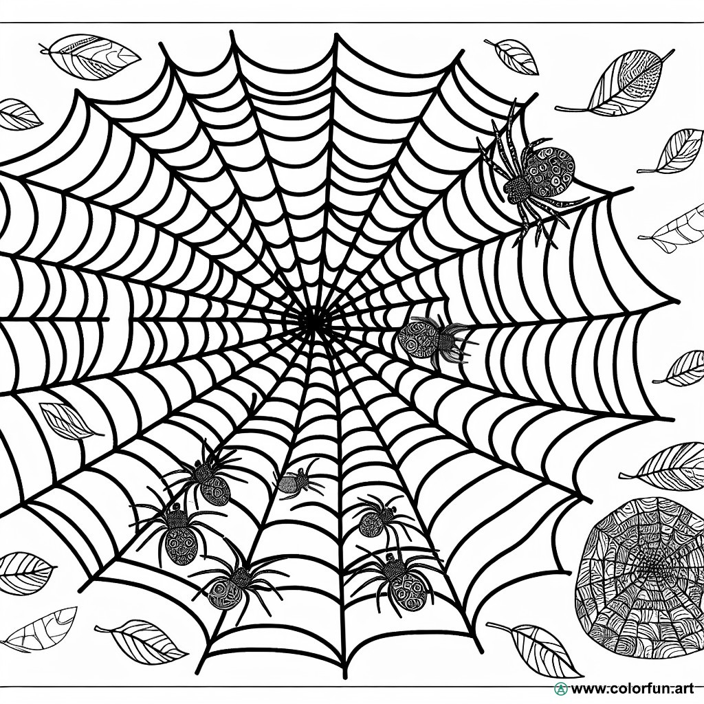 artistic spider web coloring page