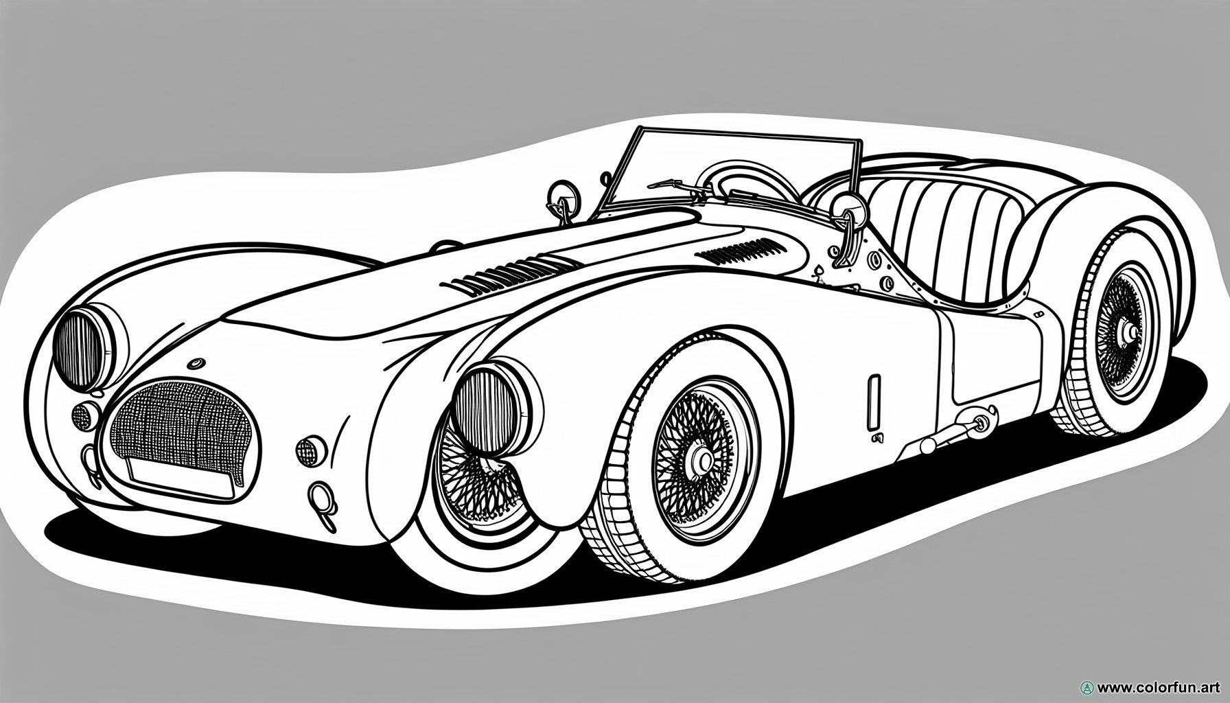 coloring page vintage sports car