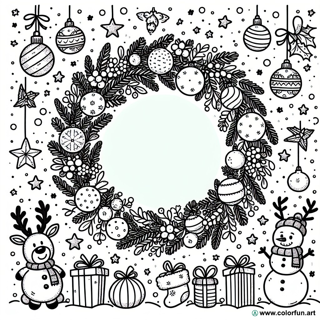 Christmas crown coloring page