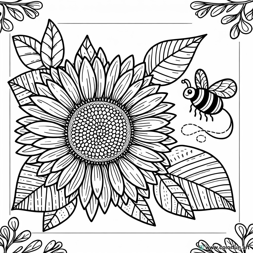 coloring page sunflower