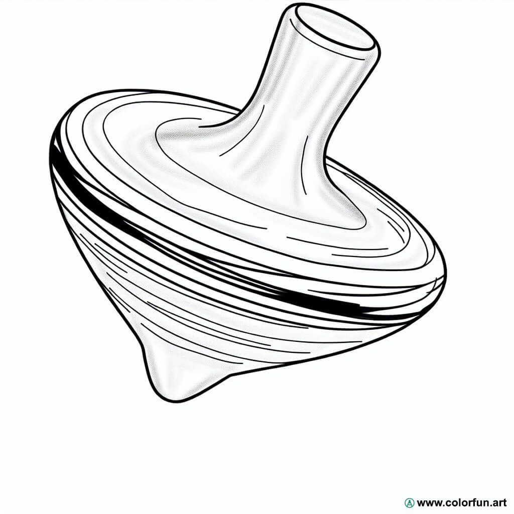 coloring page metal spinning top