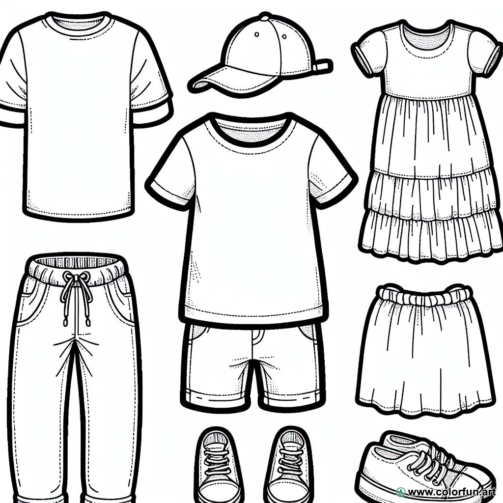 clothing coloring page preschool