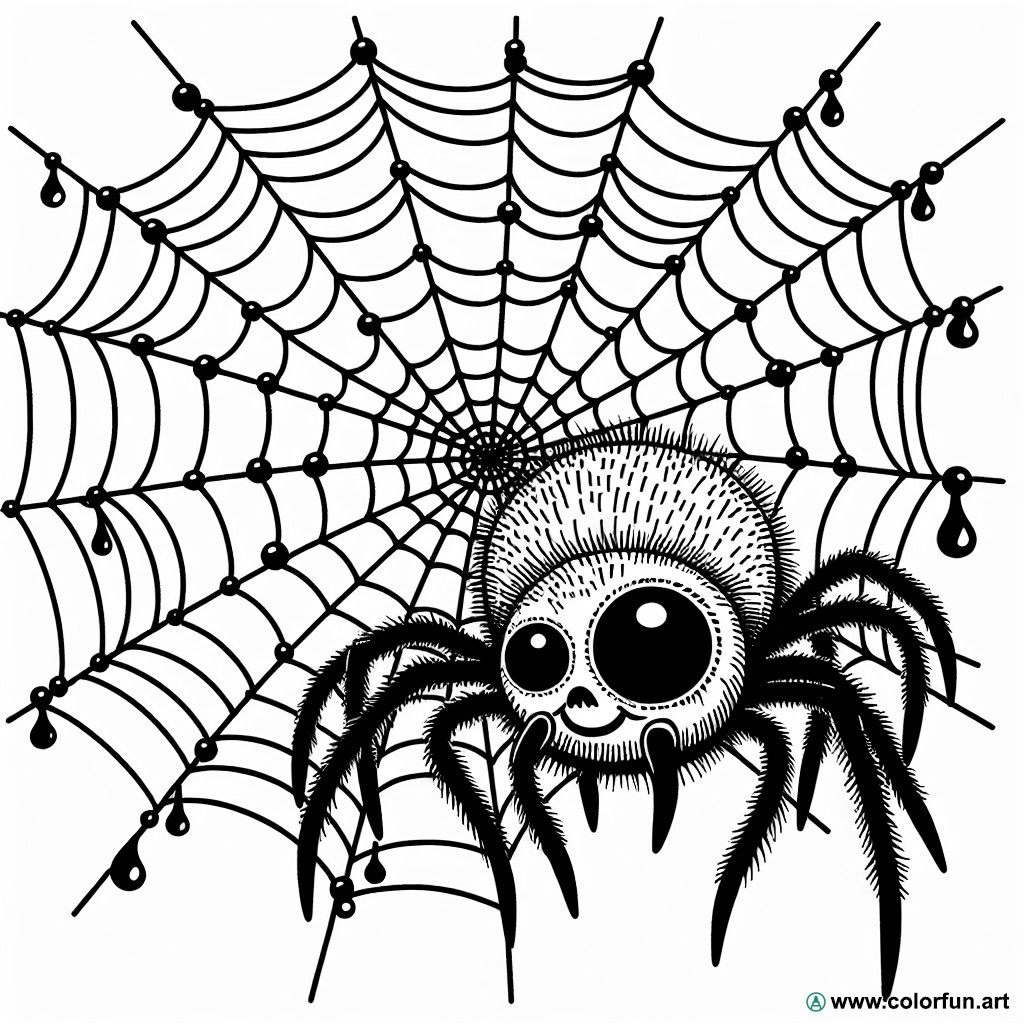 terrifying Halloween spider coloring page