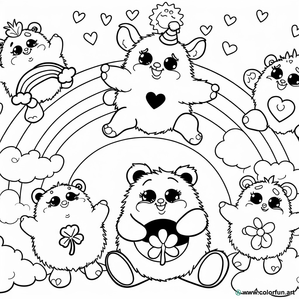 coloring page animated care bears