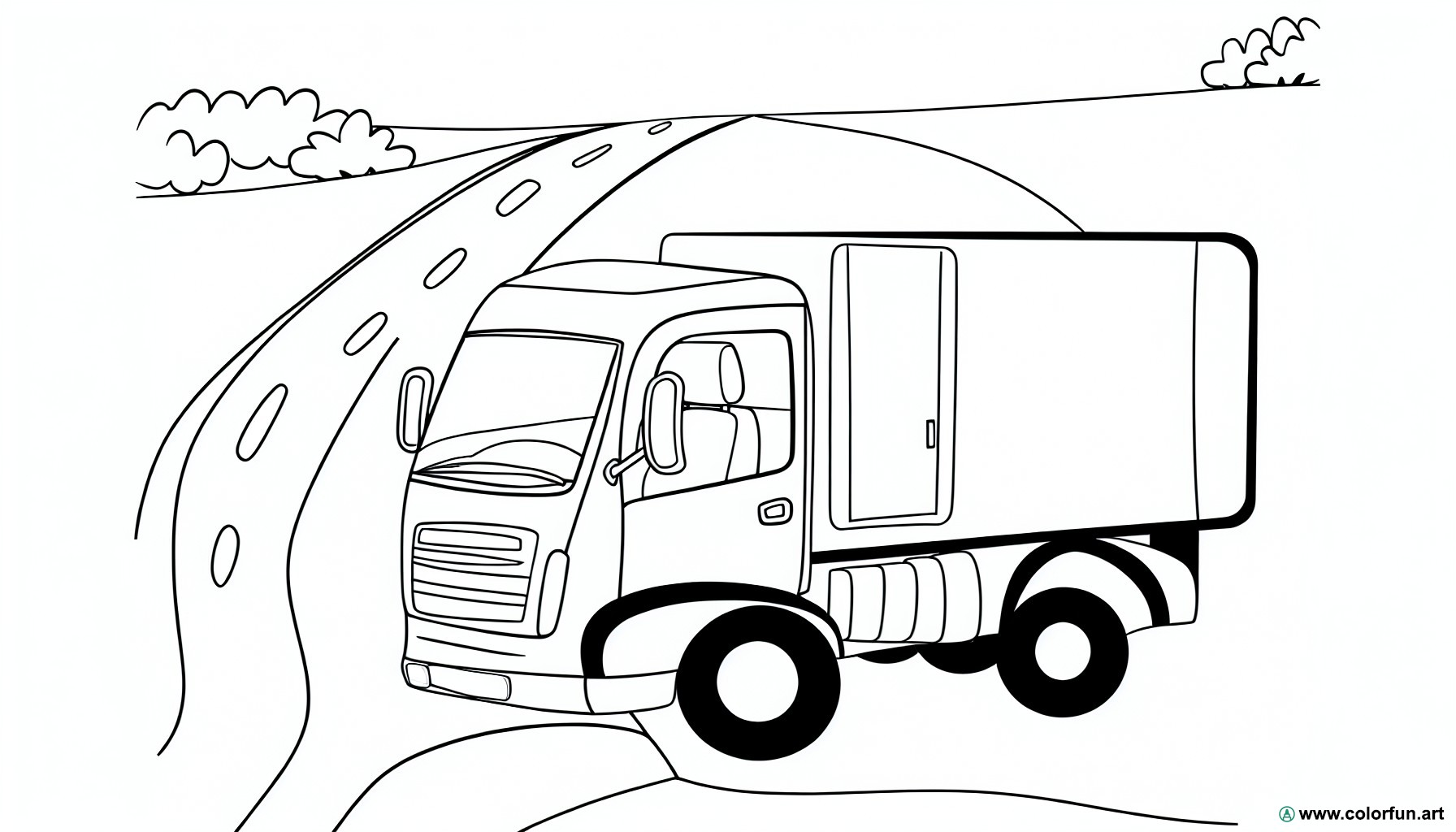 coloring page delivery truck