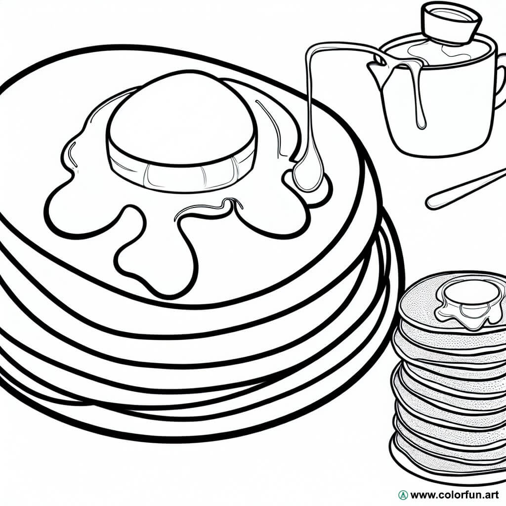 coloring page delicious pancakes