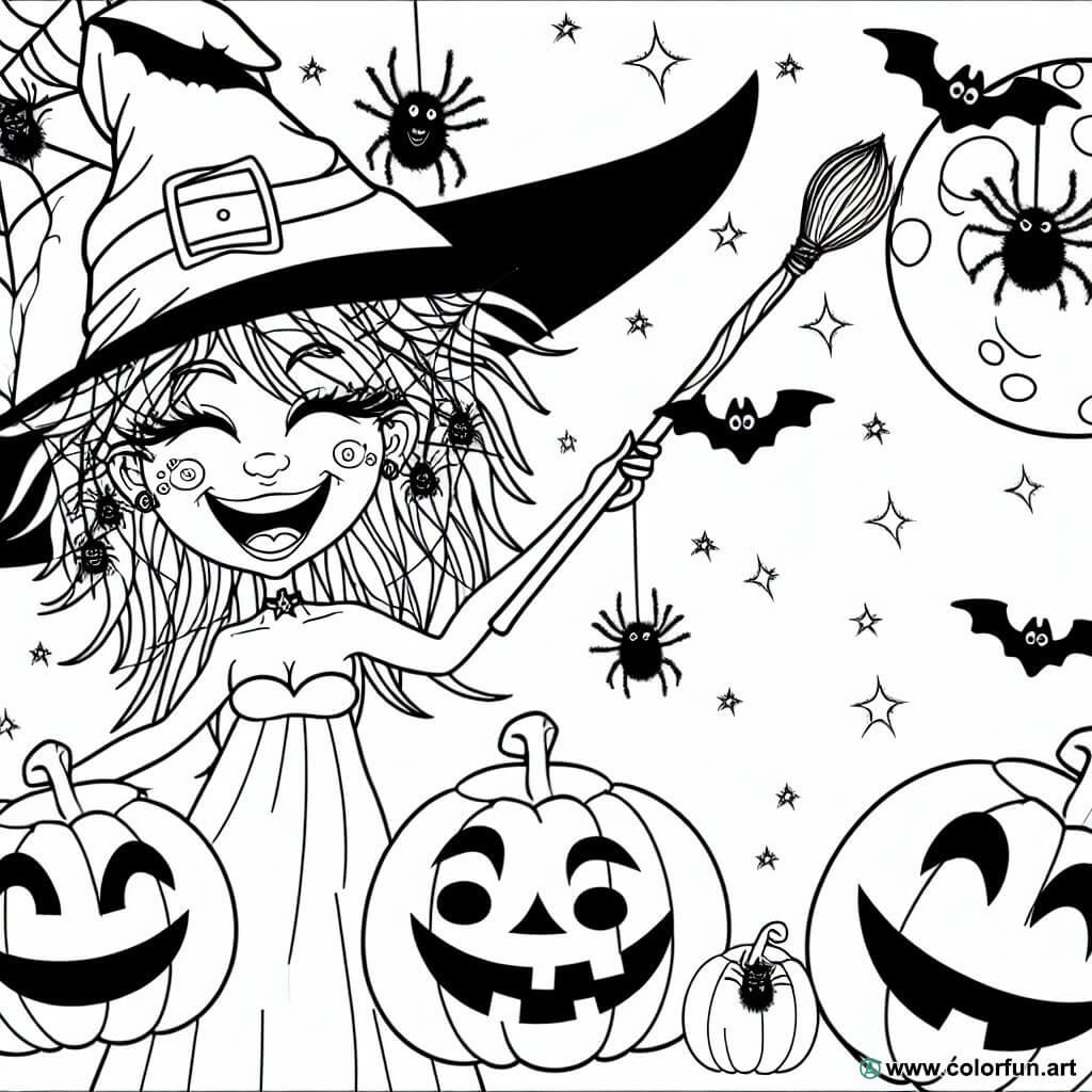 Easy Halloween coloring page