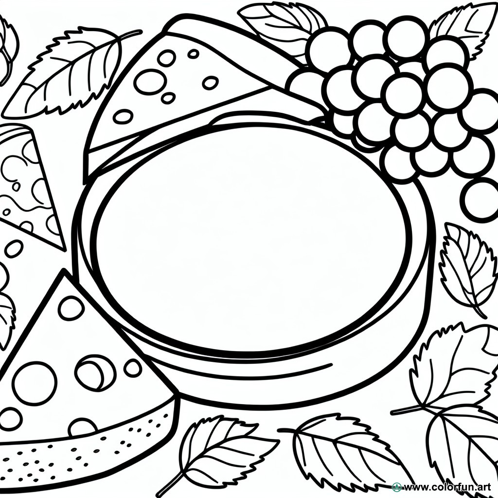 Coloring page gourmet cheese