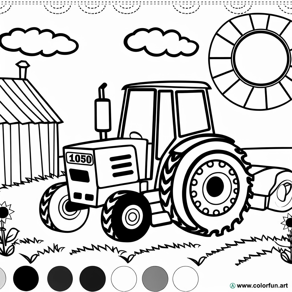 coloring page tractor fendt 1050