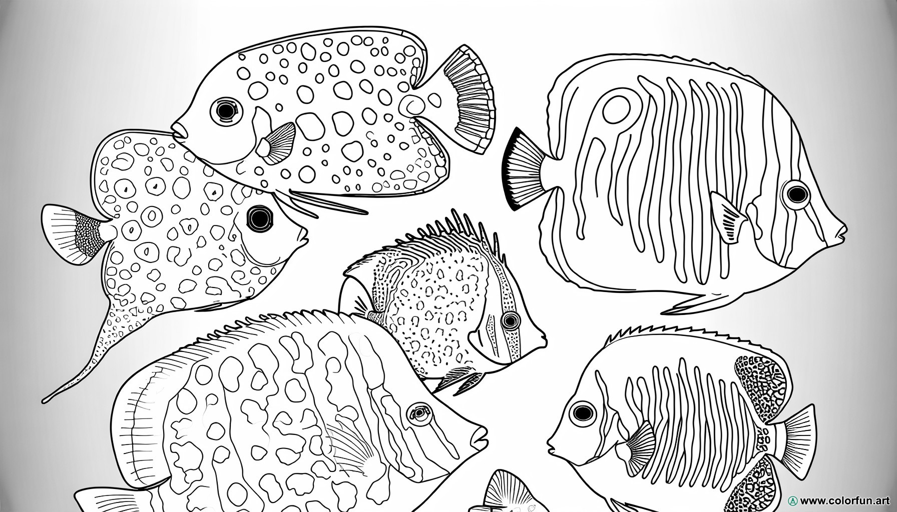 1 tropical fish coloring page