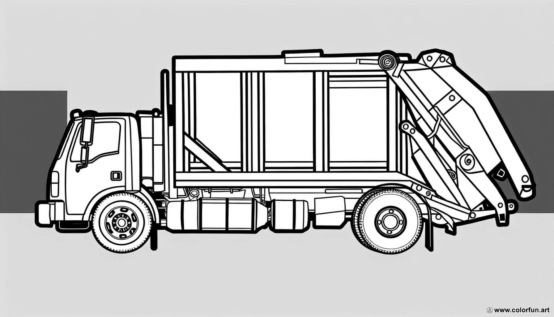 coloring page garbage truck waste
