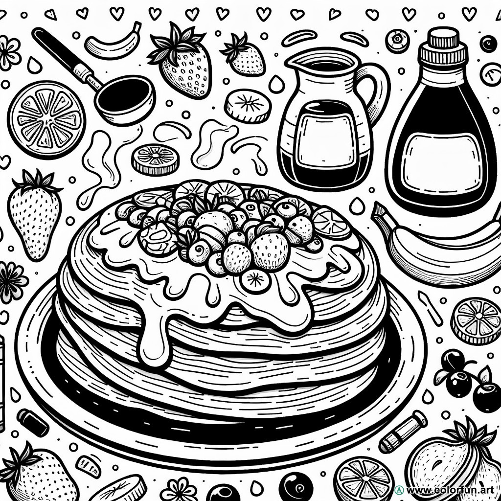coloring page pancakes kindergarten