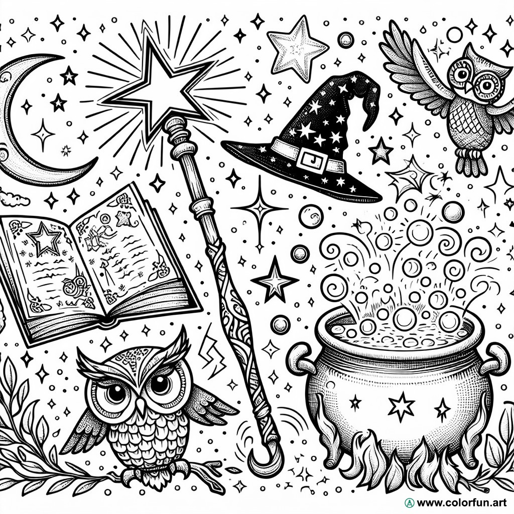 Enchanted coloring page