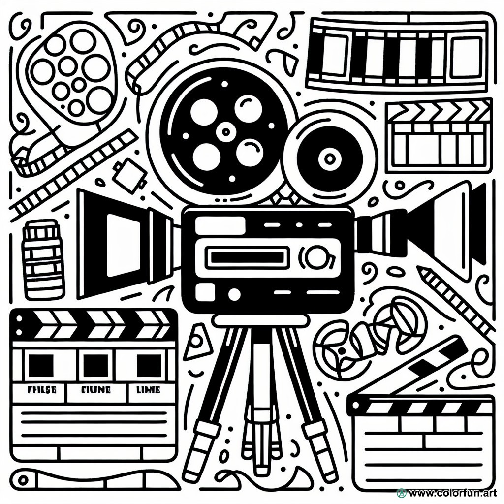 coloring page camera