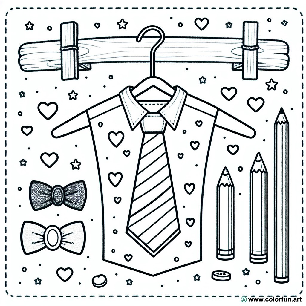 Tie coloring page Father's Day