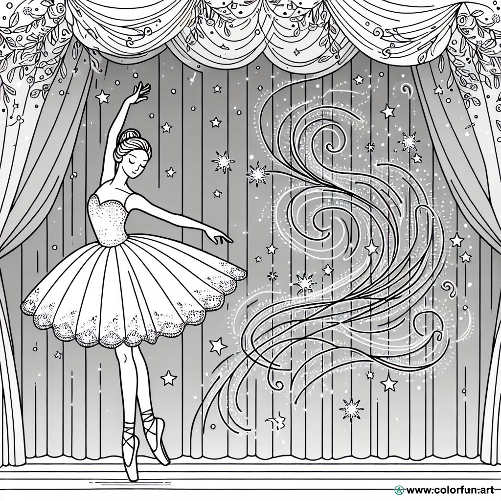 coloring page classic ballerina