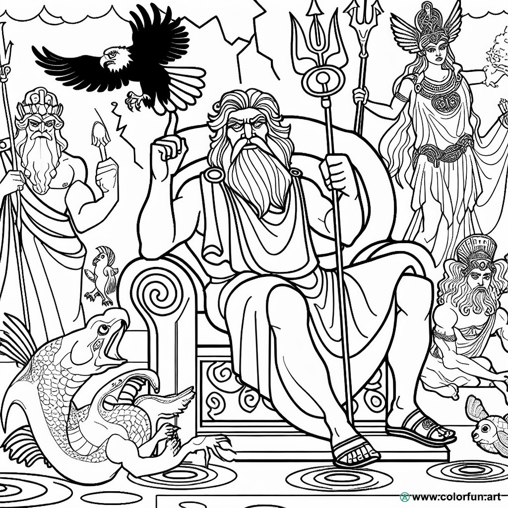 Olympian gods coloring page