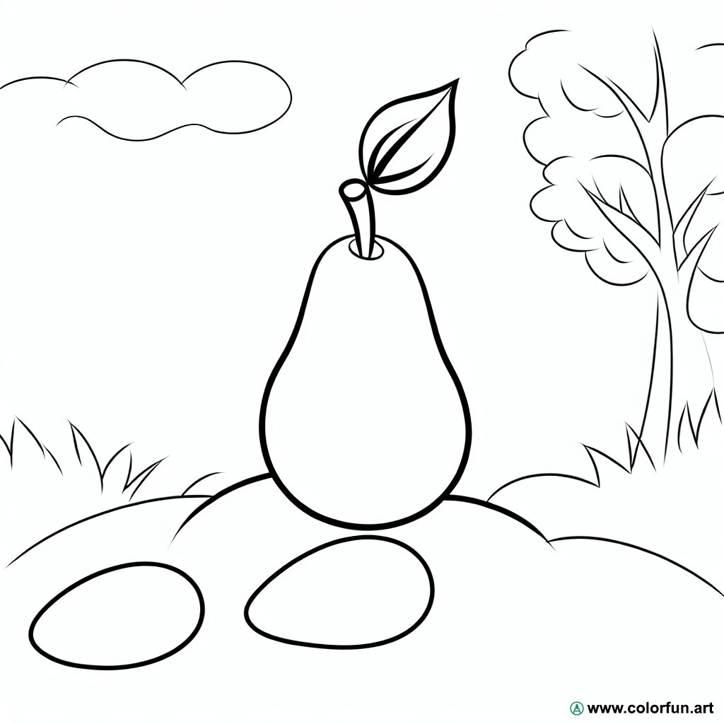 coloring page pear garden