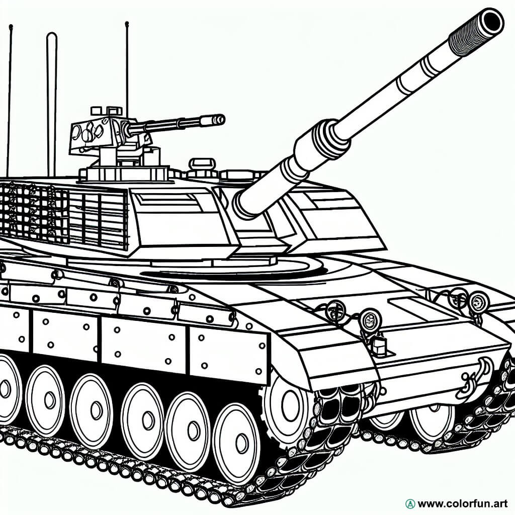 coloring page military tank