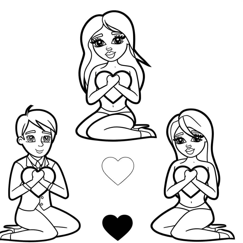 coloring page heart passion