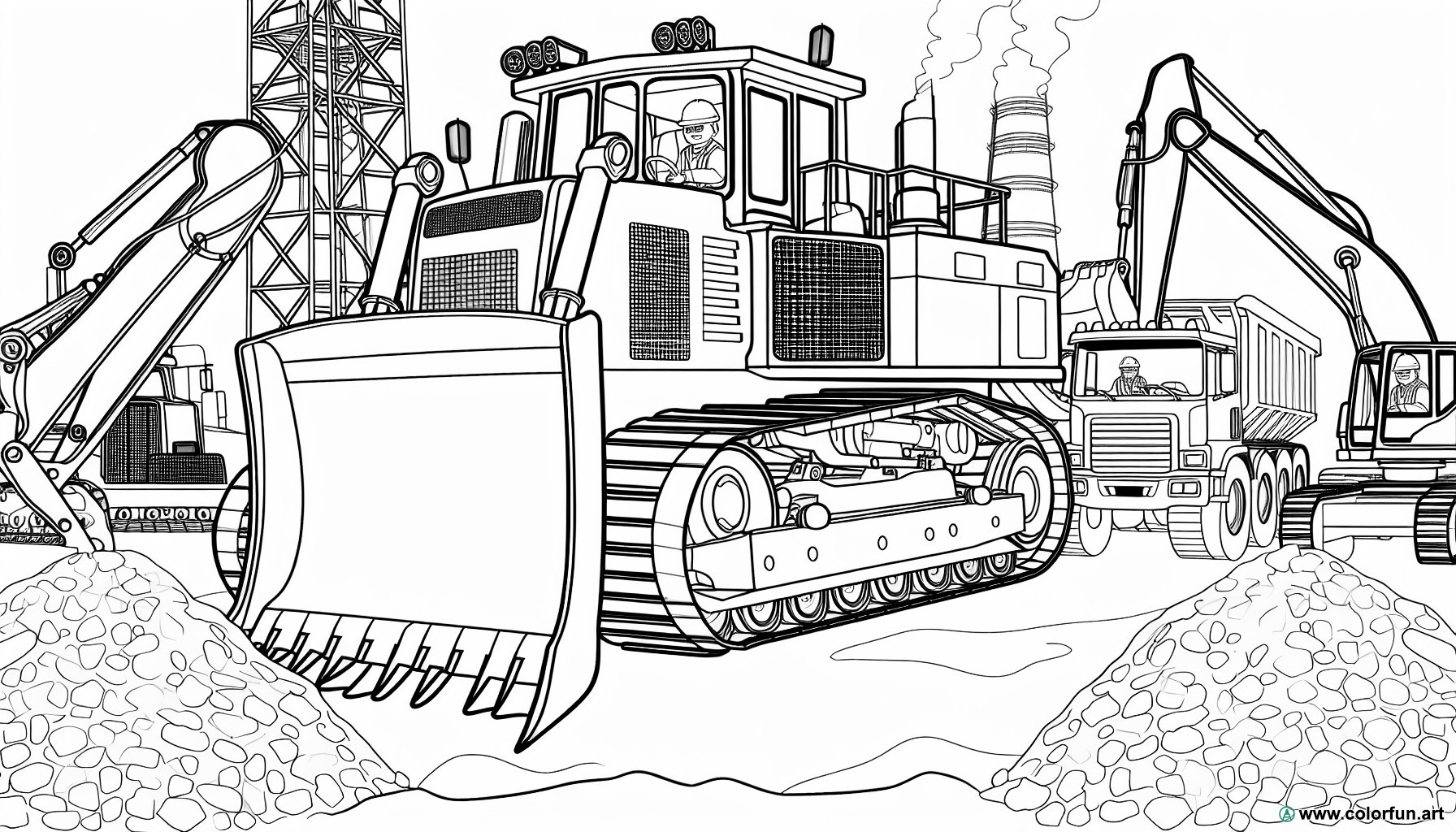 coloring page construction site construction site